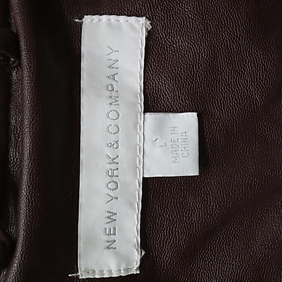 New York & Company Textured Faux Leather Moto Jacket - Rich Brown - Picture 5 of 7